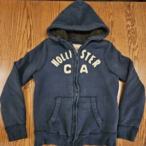 Vintage Hollister Strands Faux Fur Lined Full Zip Sweatshirt Hoodie